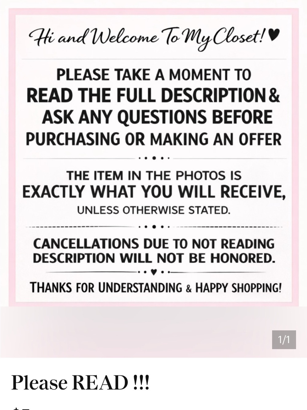🌟PLEASE READ BEFORE PURCHASING FROM MY CLOSET
